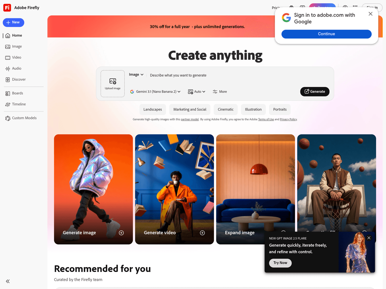 Adobe Firefly official website screenshot