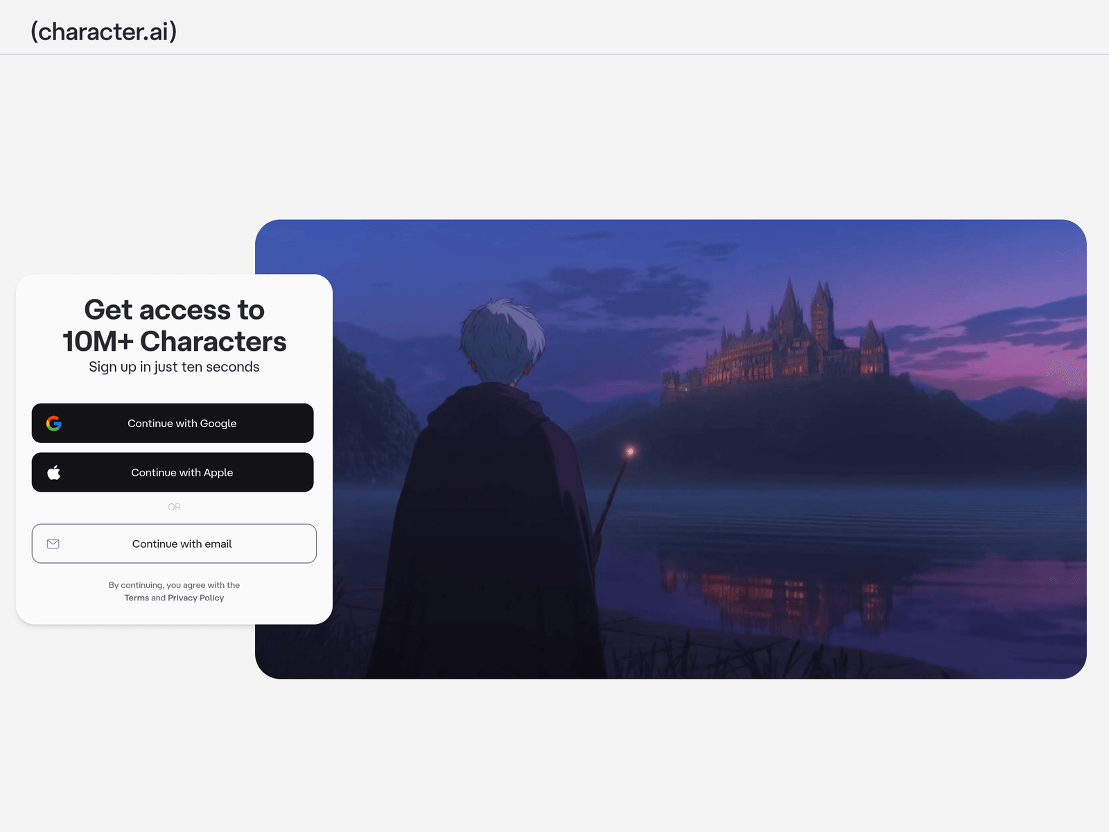 Character.AI official website screenshot