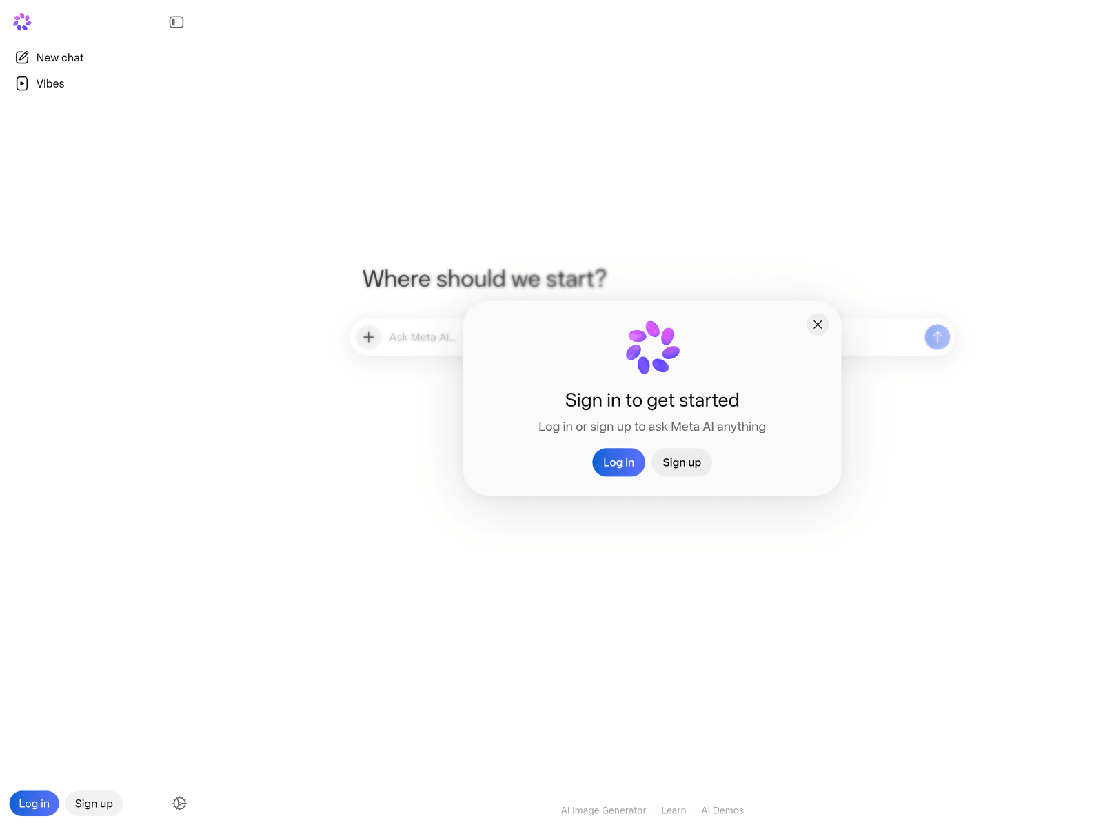 Meta AI official website screenshot