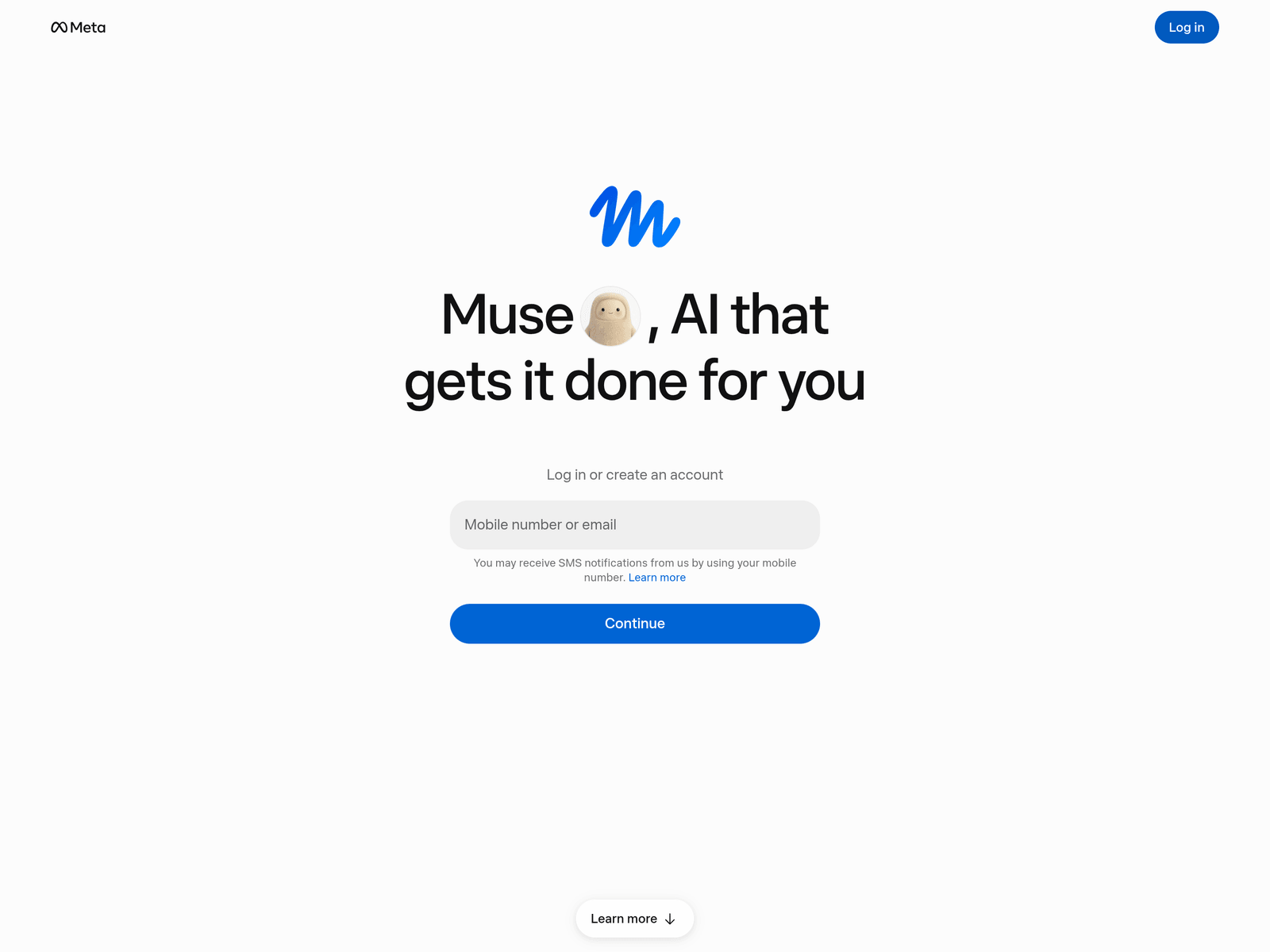 Meta Muse官网首页界面截图