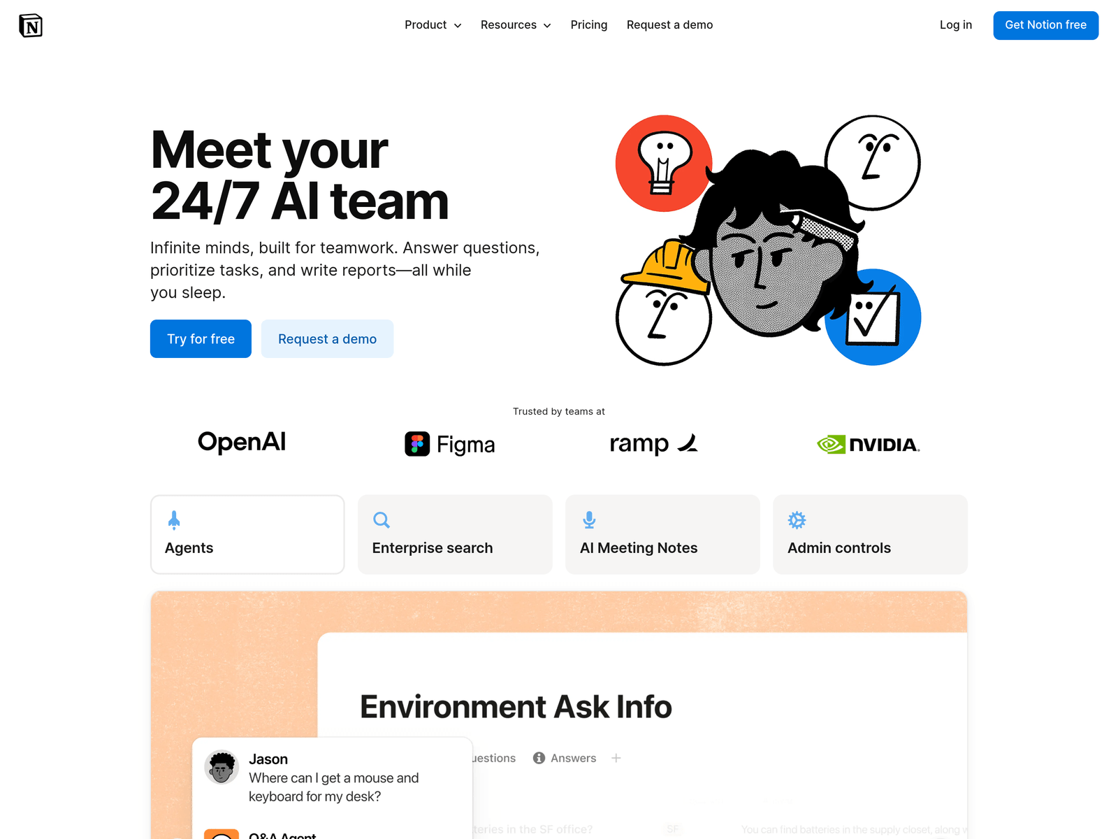Notion AI official website screenshot