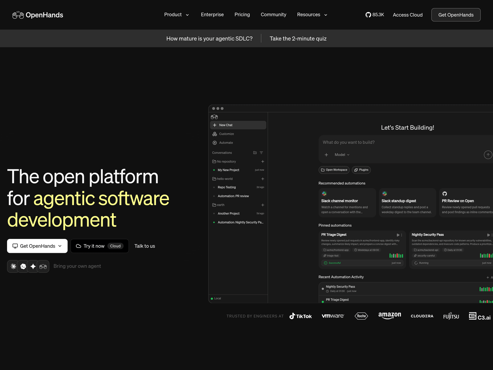 OpenHands official website screenshot